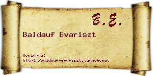 Baldauf Evariszt névjegykártya